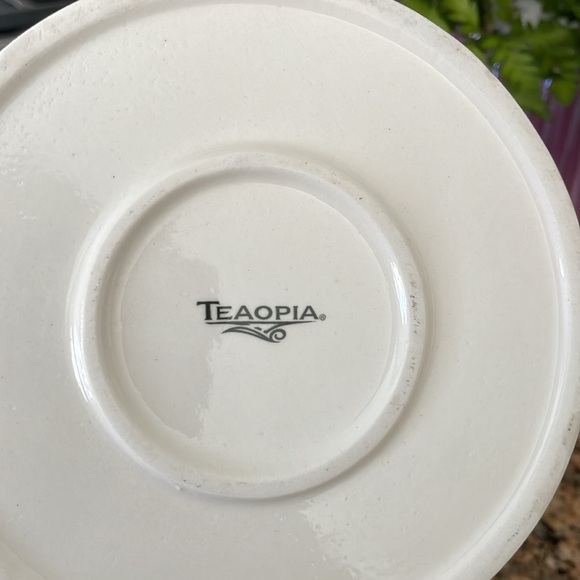 Teaopia set - wicker/bamboo like handle, strainer, 3 cups - butterflies - Picture 9 of 9